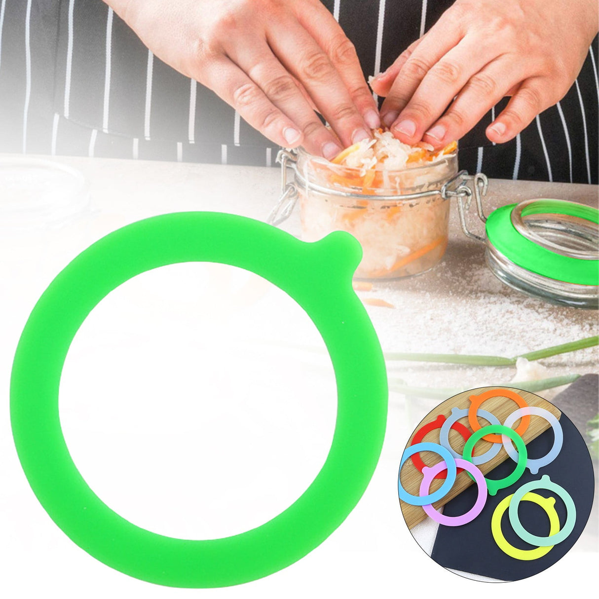 30Pcs Silicone Jar Gaskets Replacement Silicone Seals Airtight Silicone Gasket Sealing Rings for Regular Mouth Canning Jar- 30pcs Grey*6+White*6+Red*6+Orange*6+Green*6
