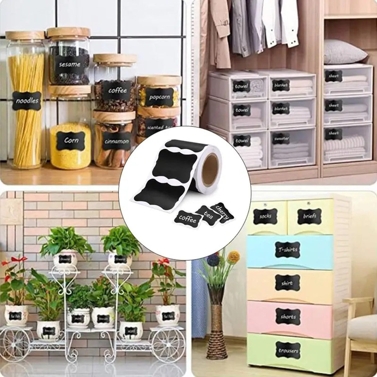 Black Label Pieces Reusable Chalkboard Sticker 150 Erasable Jam Decorating Jars for Sticker Labels Jars Removable Chalkboard & Stationery 2ml 5*3cm Black