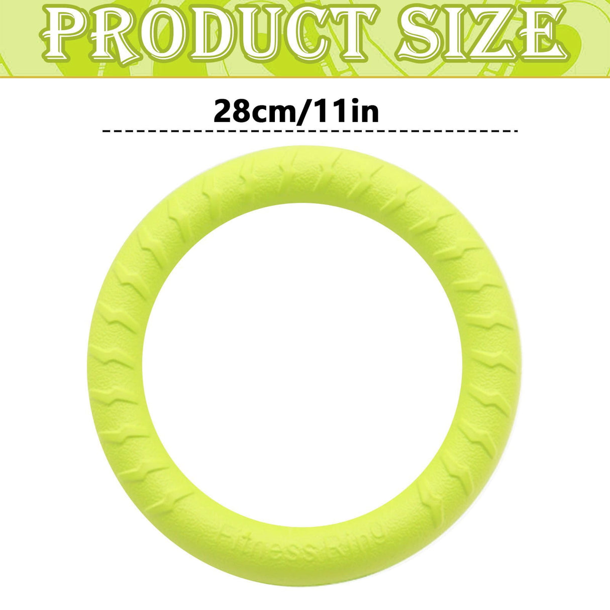 Eva Pet Chewing Training Ring, 11 Inches in Diameter, Dog Chew Rubber Ring Toy Interactive Tug & Training Toy, Suitable for Most Dog Sizes Green
