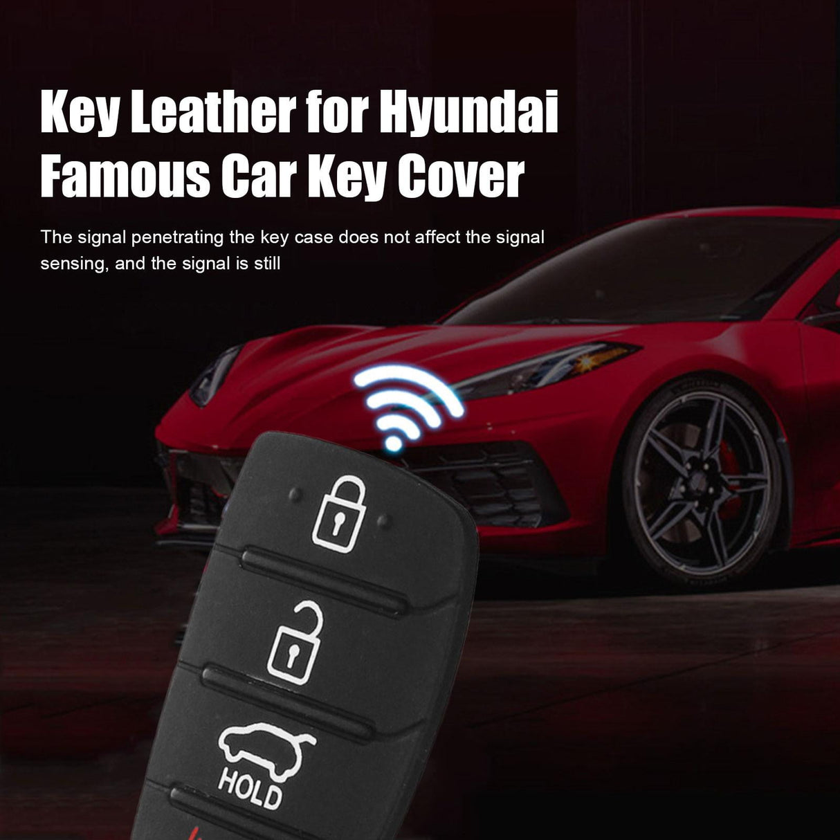 For Hyundai Replacement Rubber Pad Fit For 4 Button Remote Fob Key Black T0F3