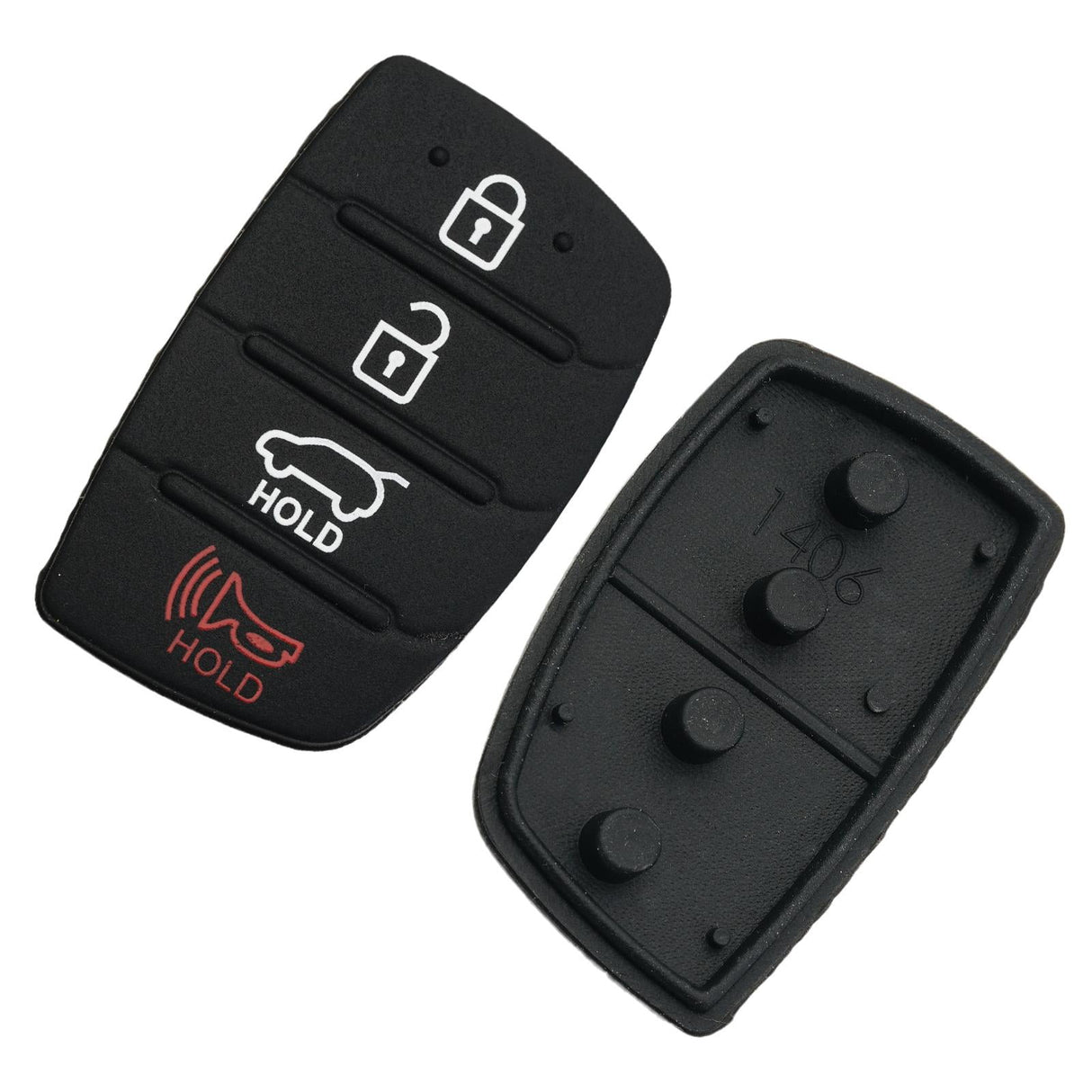 For Hyundai Replacement Rubber Pad Fit For 4 Button Remote Fob Key Black T0F3