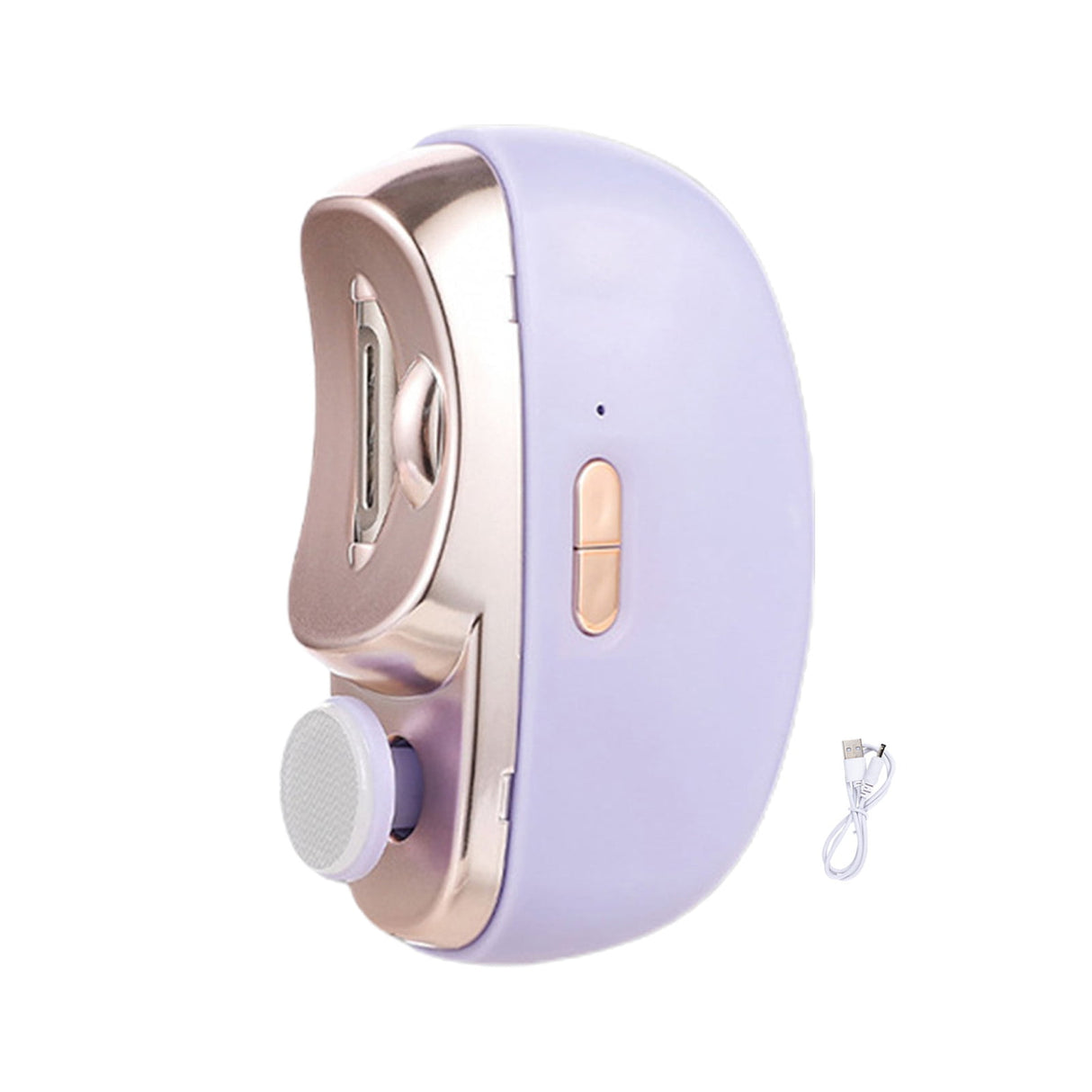 Electric Automatic Nail Clipper with Light Fingernail Cutter and Polisher 2in1 Nail Scraps Storage Rechargeable Safety Fingernail Trimmer for Baby Seniors Adult Gift Purple