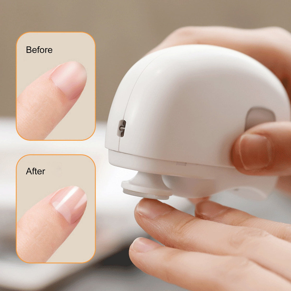 Electric Automatic Nail Clipper with Light Fingernail Cutter and Polisher 2in1 Nail Scraps Storage Rechargeable Safety Fingernail Trimmer for Baby Seniors Adult Gift White