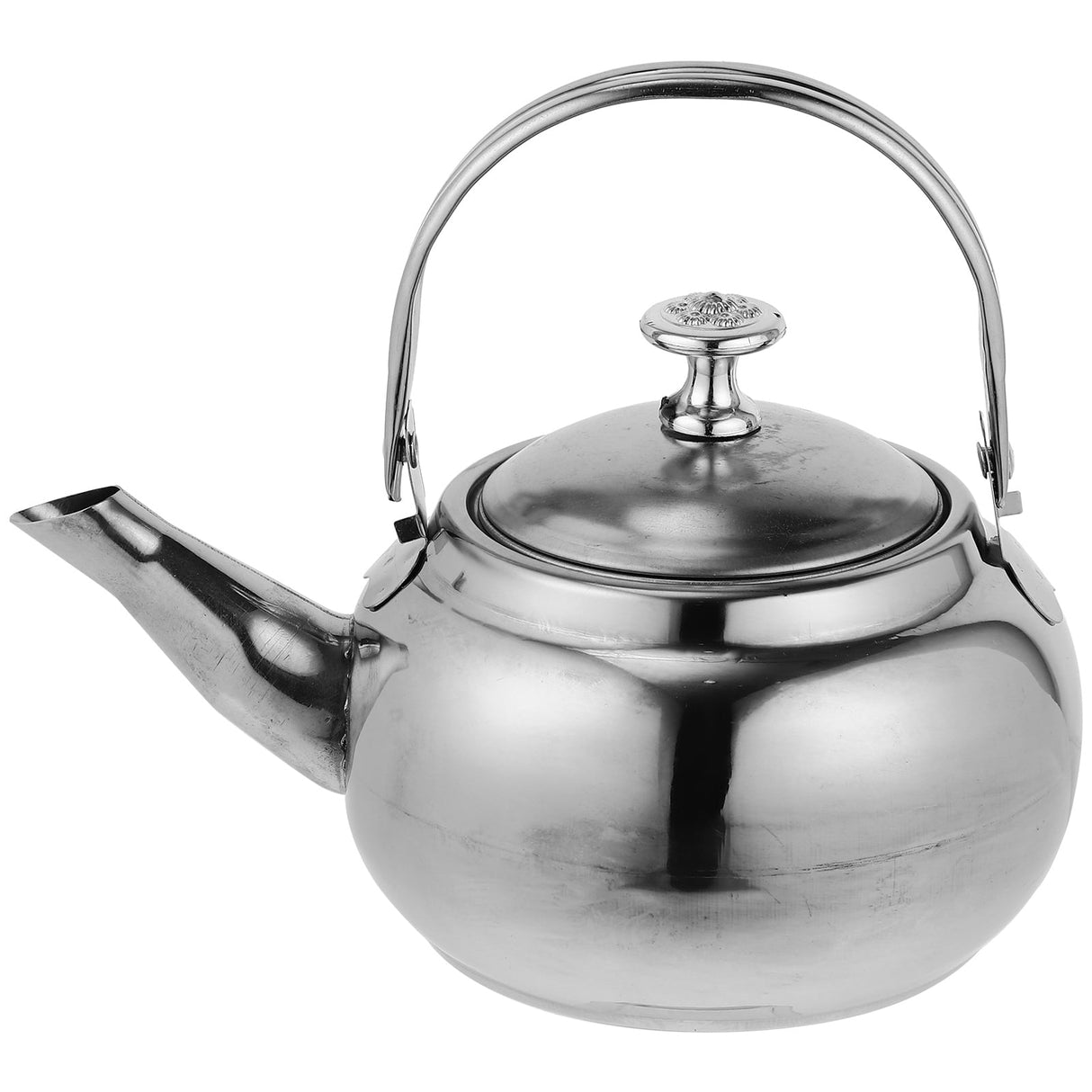 Stainless Steel Whistling Tea Kettle Stovetop Tea Pot Fast Boiling Heat Water Tea Pot 6.7" x 5.5" x 4.3" Silver