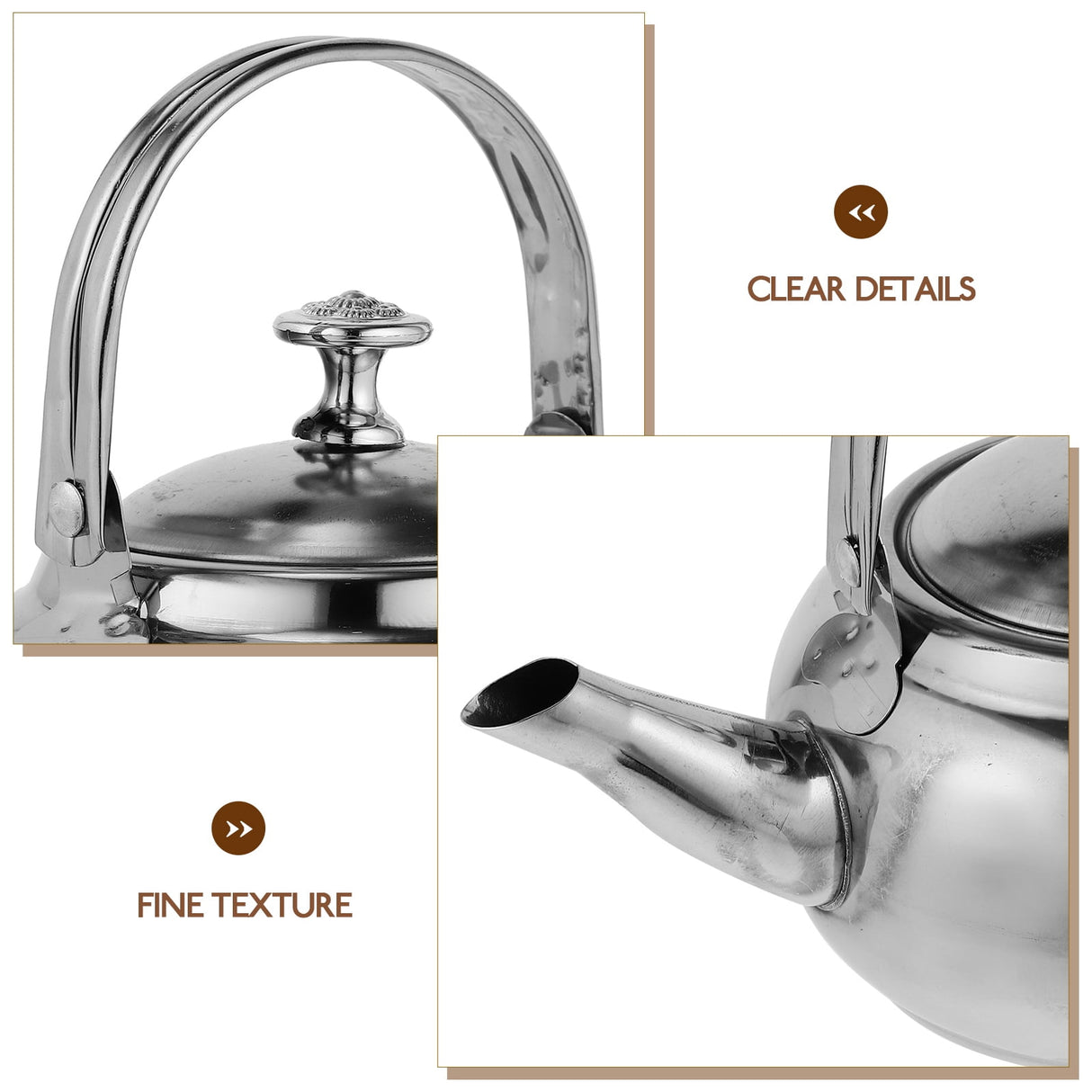 Stainless Steel Whistling Tea Kettle Stovetop Tea Pot Fast Boiling Heat Water Tea Pot 14X11CM Silver