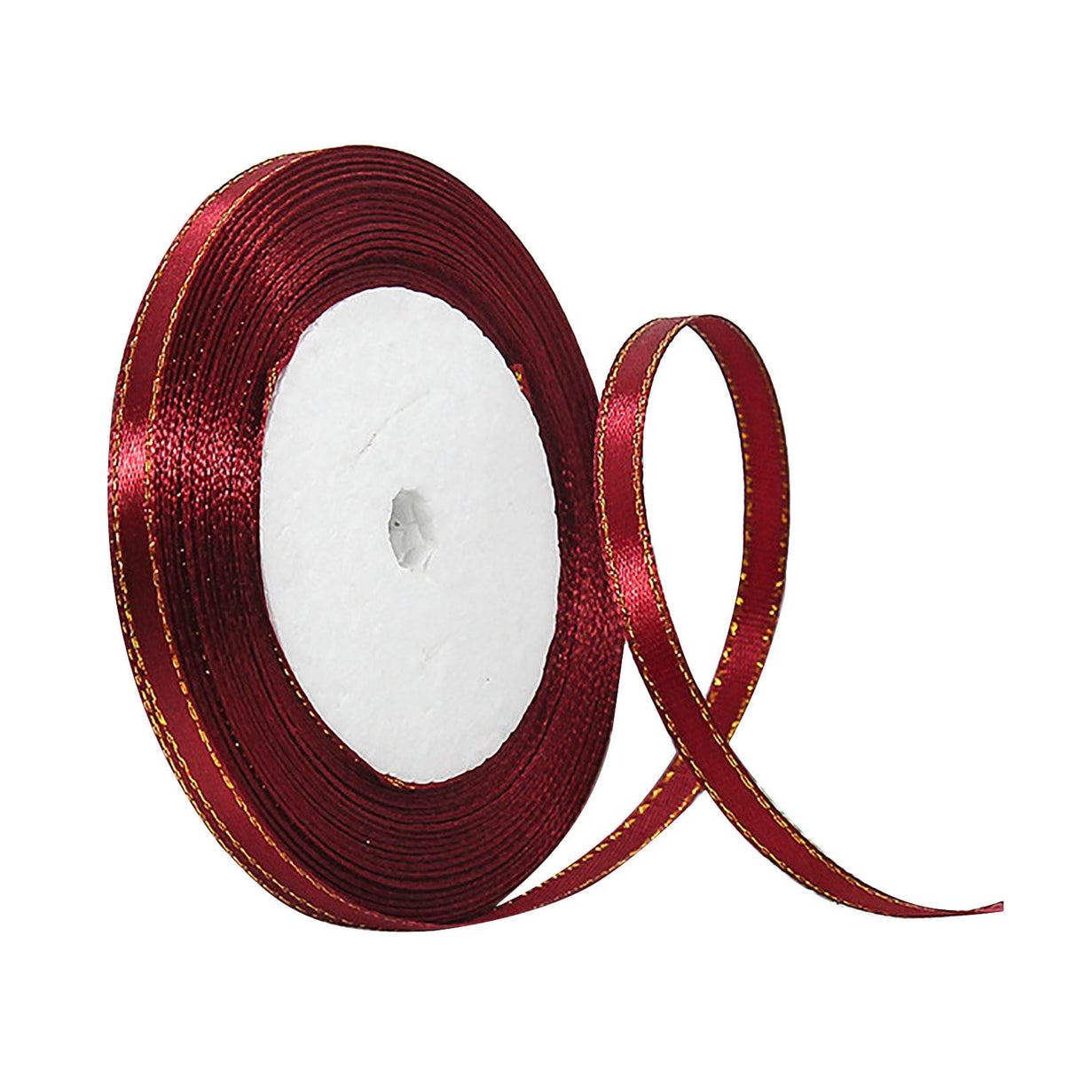 Gift Wrapping Paper 25Yd Satin Ribbon 6mm Fabric Gift Ribbon for Wedding Christmas Birthday Gift Gold Watermelon red