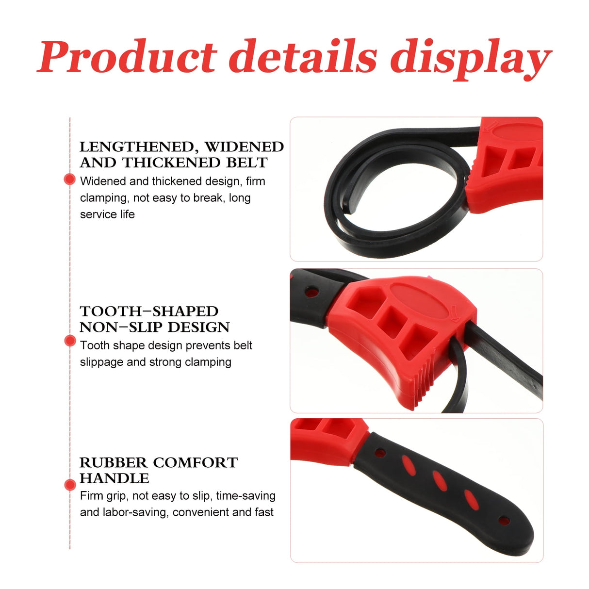 1pc Multifunctional Adjustable Rubber Strap Belt Wrench Universal Bottle Opener