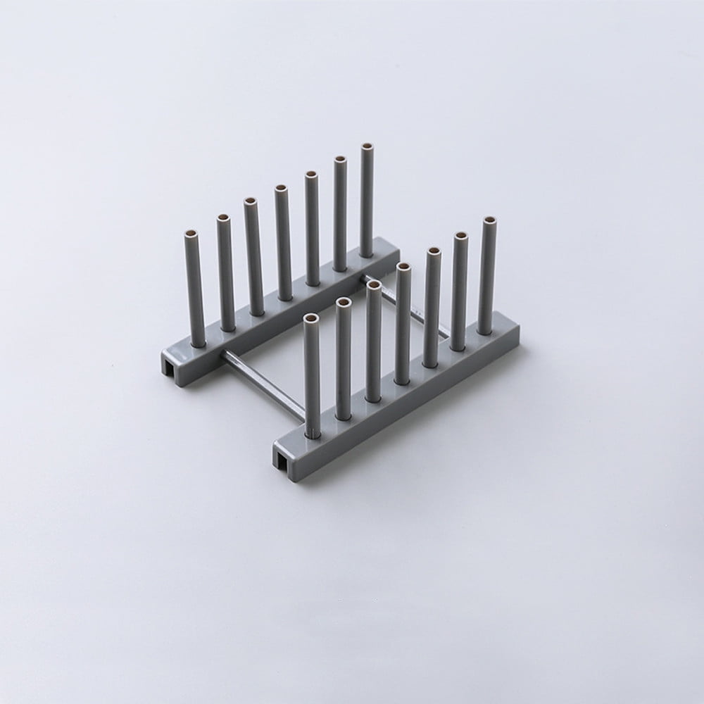 Dish Rack, Rack , Kitchen Plastic Pot Lid Shelf Cooking Storage Kitchen Decor Tool Stand Holder Grey