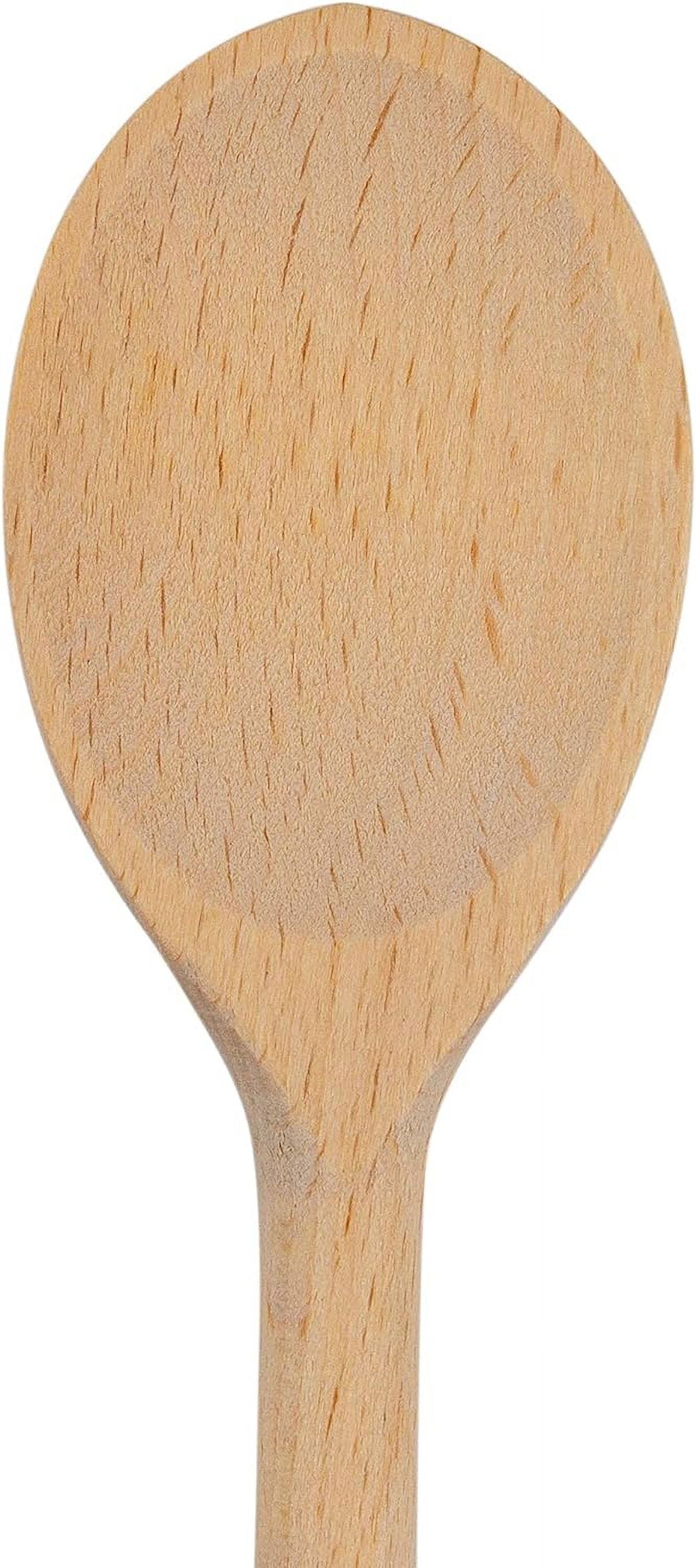 3Pcs 10 Inch Long Wooden Spoons for Cooking - Oval Wood Mixing Spoons for Baking, Cooking, Stirring - Sauce Spoons Brown