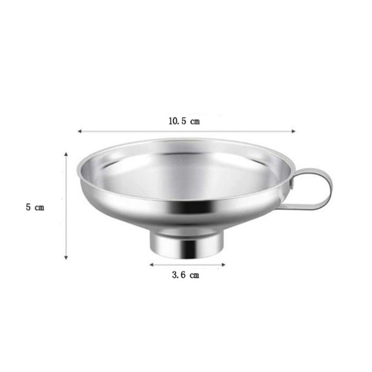 Stainless Steel Canning Funnel Lightweight Wide Mouth Jar Funnel With Handle for Wide and Regular Mouth Jars Food Grade Metal Jam Kitchen Tool S(4.13" x 1.97")