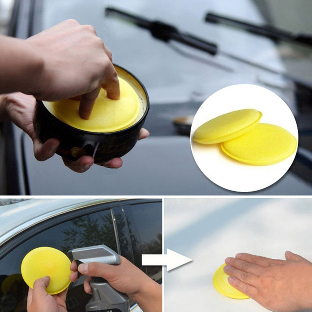 Cleaning Brush ! Sponge Pad Wax Household for Car Cleaning Polishing Polishing Kit Car Applicator Cleaning Supplies, Cleaning Brush Promotion Include 12X Car Washing Sponge Yellow