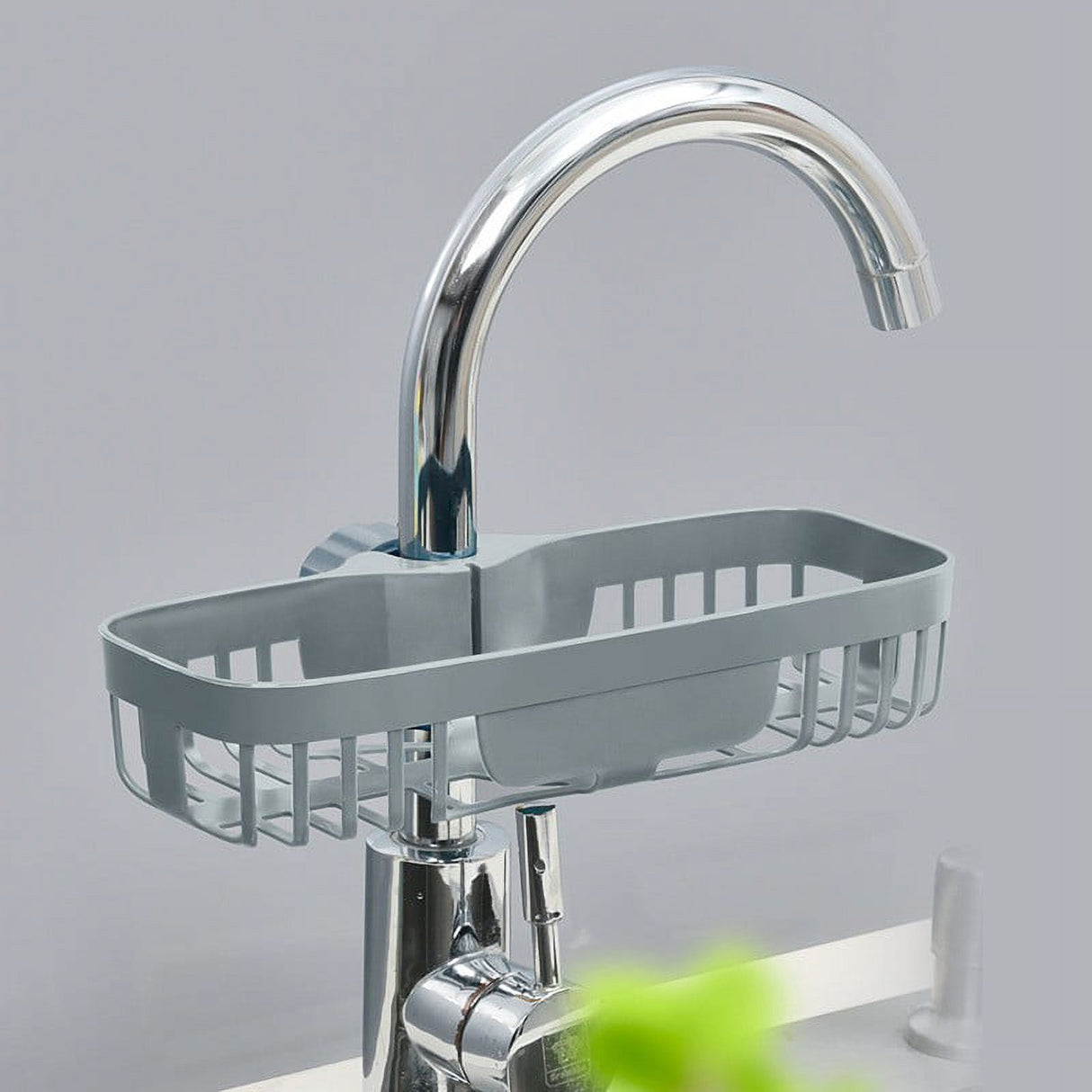 Drain Rack ! Sink Sponge Rack Stand Kitchen Faucet Storage Rack Sponge and Towel Rack Drain Basket Home Kitchen Cleaning Tools, Include 1X Drain Storage Basket Grey