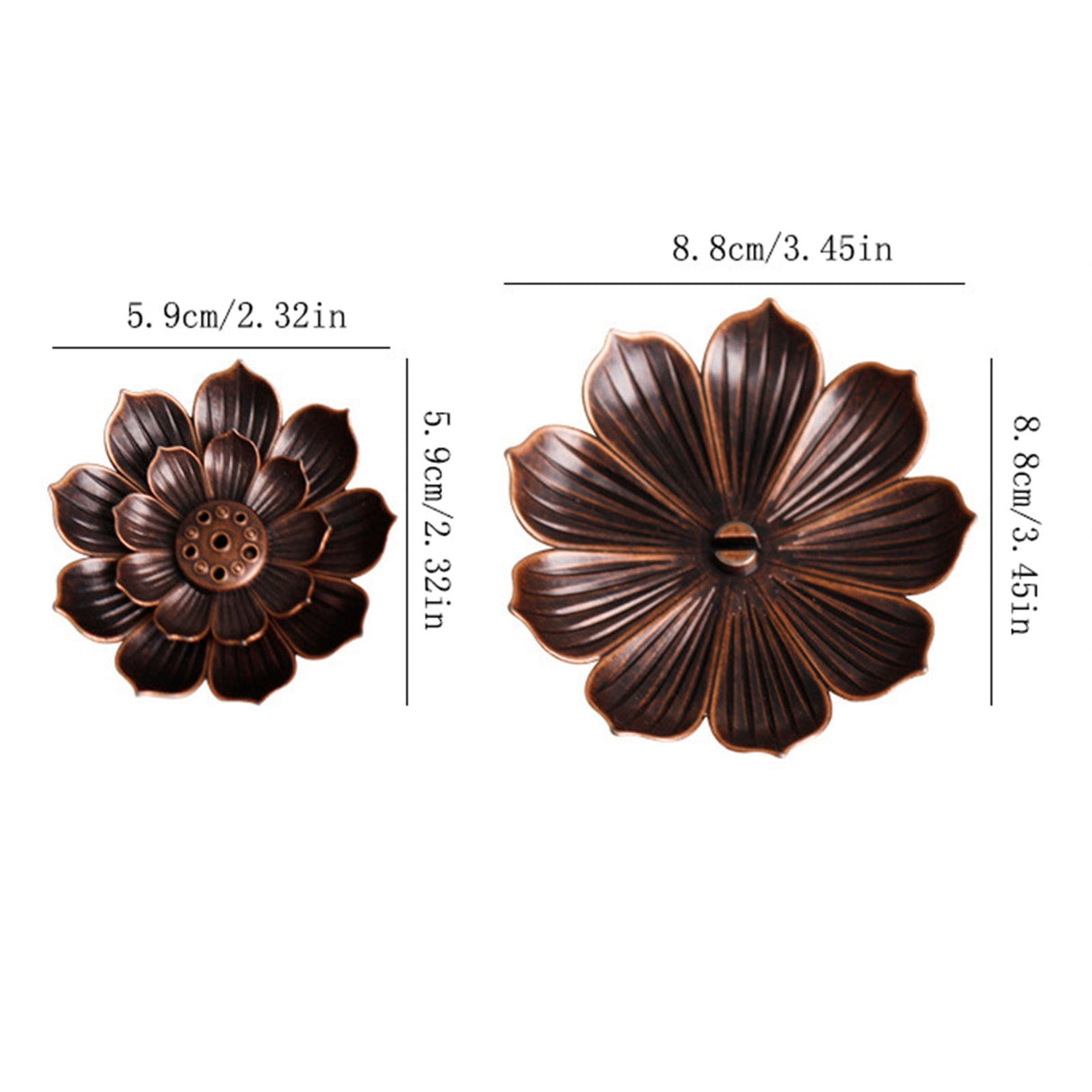 Rack ! Ash Incense with Burner Brass Flower Burner Yoga Catcher Rack Stick Incense Tea Other, Storage Rack Promotion Include 1*Sandalwood Tray Brown