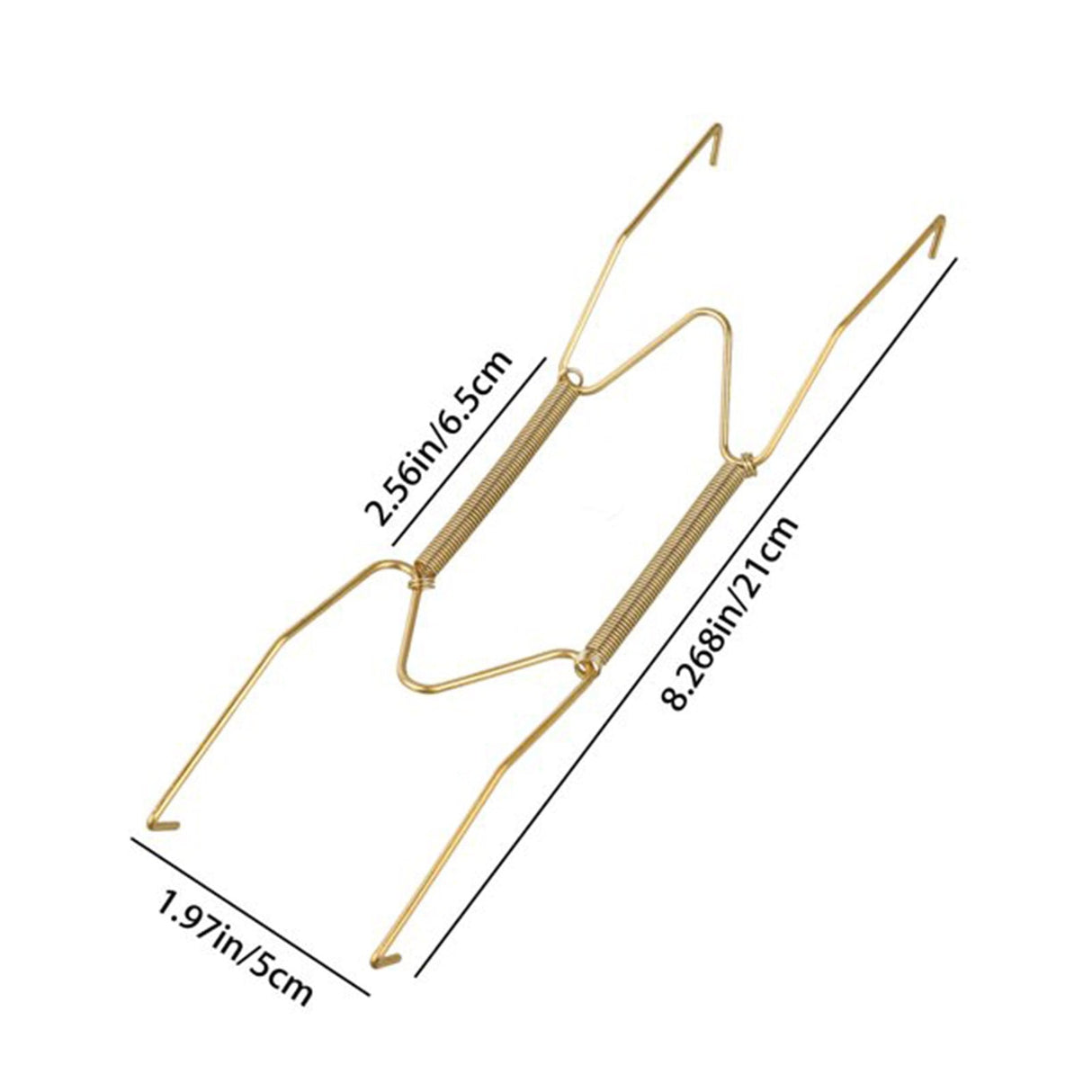 Hooks ! Dish Display Plate Hangers 10 Pack Stainless Steel Decorative Wire Plate Hanger Holders in Spring Hook Holder Hanging Wire for Decorative Plates and Art Gold