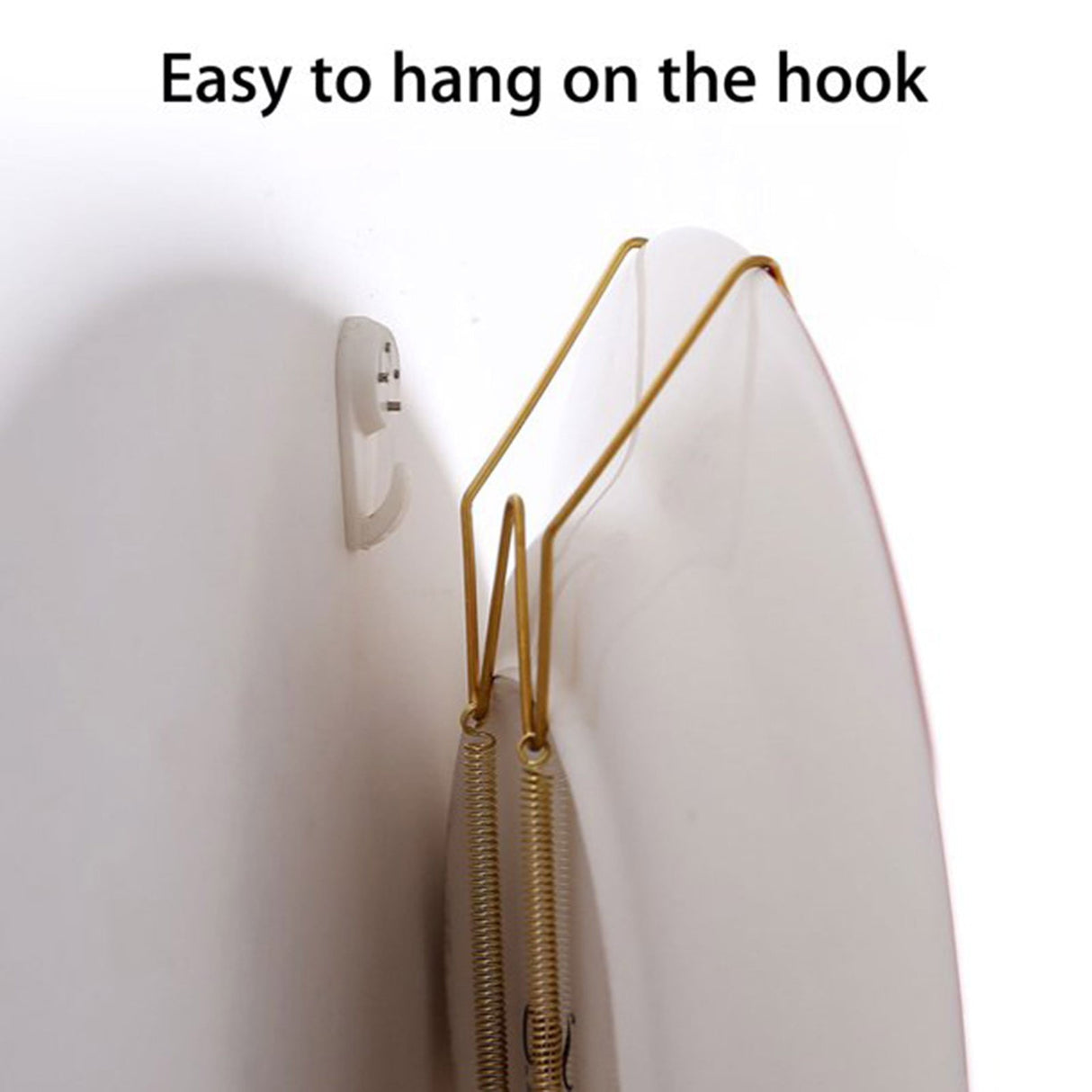 Hooks ! Dish Display Plate Hangers 10 Pack Stainless Steel Decorative Wire Plate Hanger Holders in Spring Hook Holder Hanging Wire for Decorative Plates and Art Gold