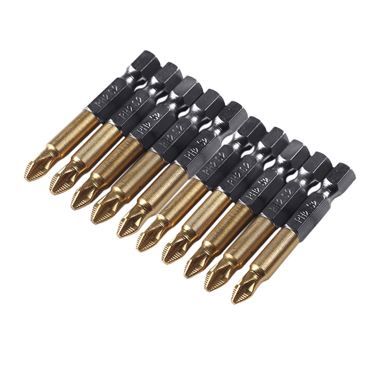 Drill Bits and Accessories ! Titanium-Plated Non-Slip Cross Bit S2 5-Pack, 5Pcs 1/4 Hex Shank Magnetic Non-Slip Ph2 Phillips Cross Head Screwdriver Bit, include 5X Screwdriver A