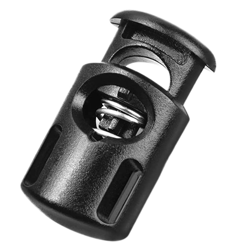 Back to School Supplies,Classroom Supplies50Pcs Spring Buckle No.8002, Stopper Shape Sliding Lanyard Luggage Cord Clip Rope Round Locks End 50Pcs Artscrafts and Sewing Black