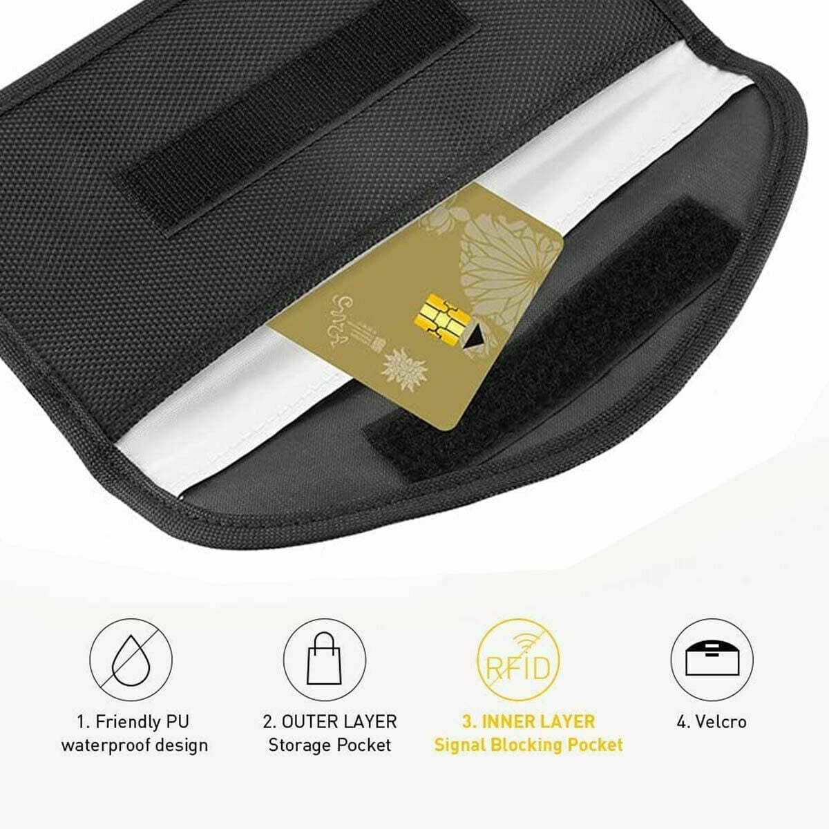 Faraday Bags for Phones, Cell Phone Signal Blocking Bag, RFID Phone Case,Faraday Bag for Phone & Key Fob(2 Pack)