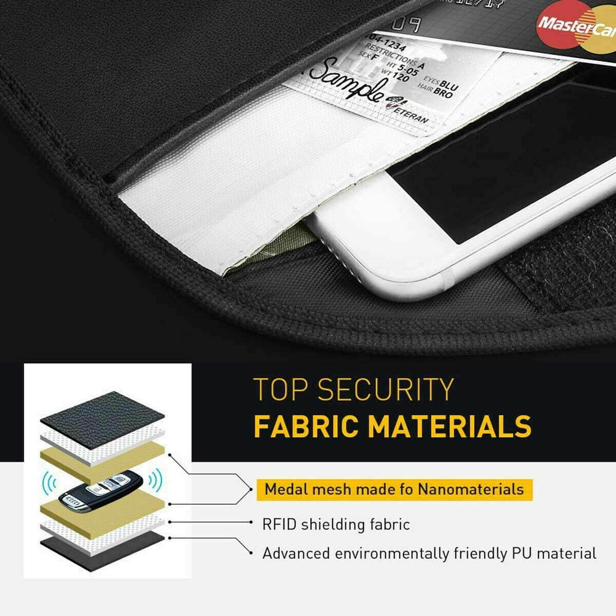 Faraday Bags for Phones, Cell Phone Signal Blocking Bag, RFID Phone Case,Faraday Bag for Phone & Key Fob(2 Pack)
