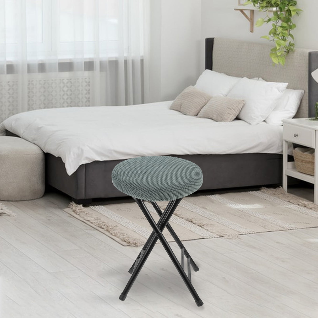 Bar Stool Covers Stretchy Round Chair Covers Slipcover Washable Stool Cushion Elastic Bar Chair Covers Grey 1.60X1.50X1.50CM Green