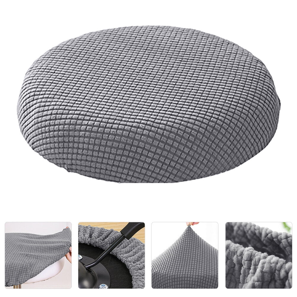 Bar Stool Covers Stretchy Round Chair Covers Slipcover Washable Stool Cushion Elastic Bar Chair Covers 2.50X1.50X1.00CM Grey