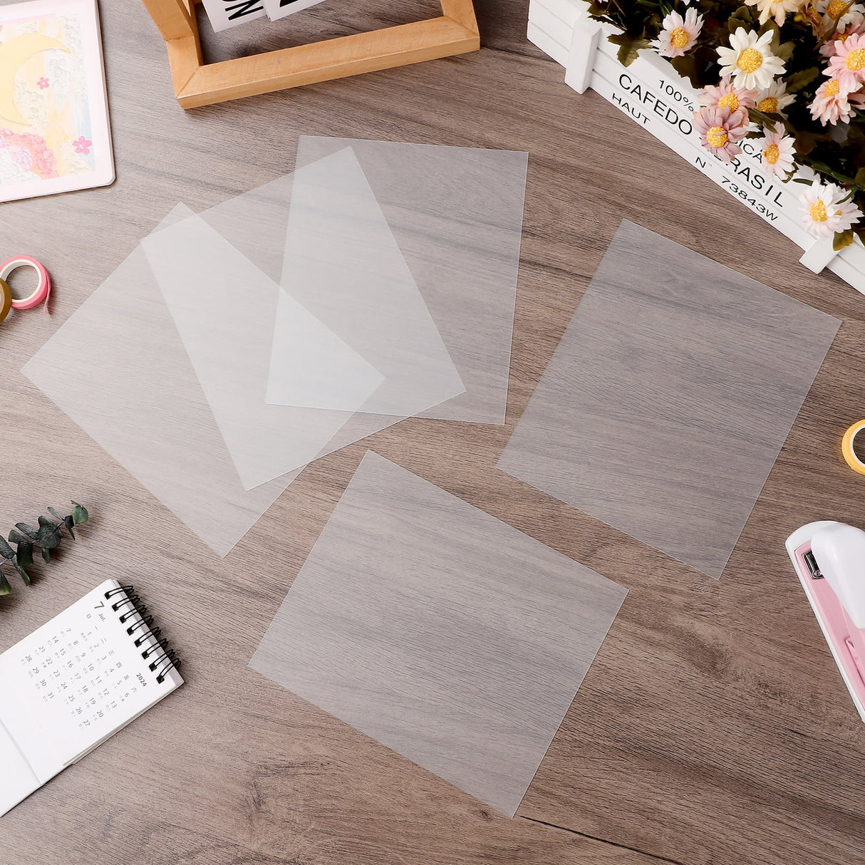 12pcs Blank Transparent Stencil DIY Square Template Blank Stencil Material for Home Shop Size 1 Transparent