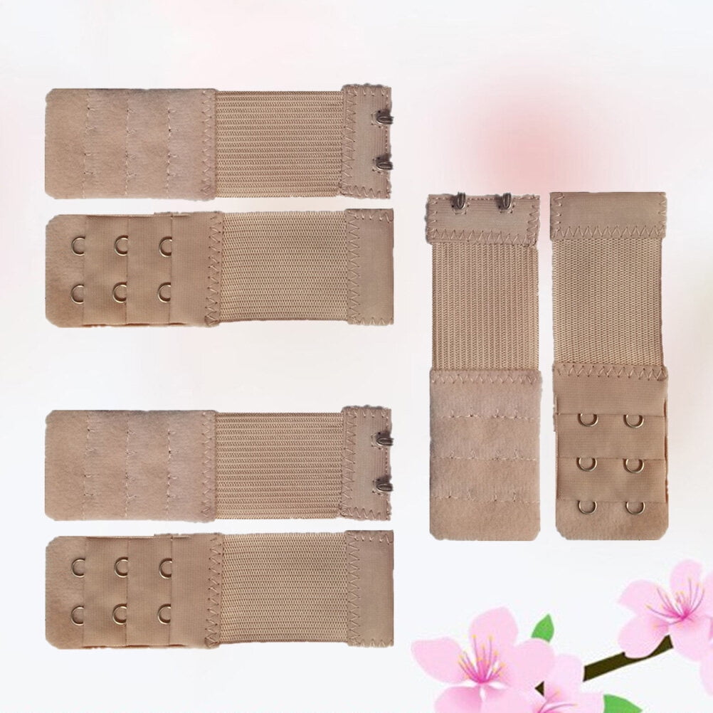 Bra Extension Buckle Polyester 6Pcs 3In Size 3 Beige