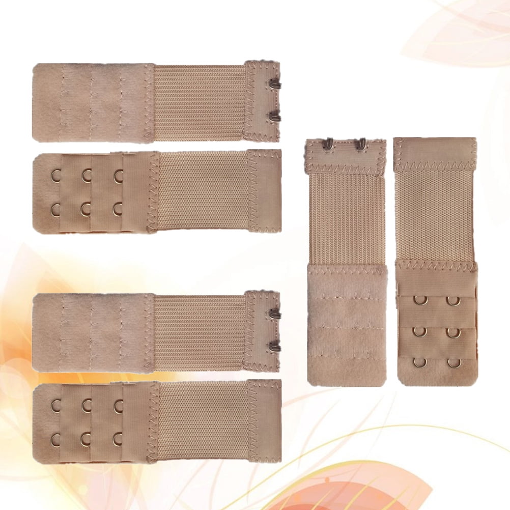 Bra Extension Buckle Polyester 6Pcs 3In Size 3 Beige