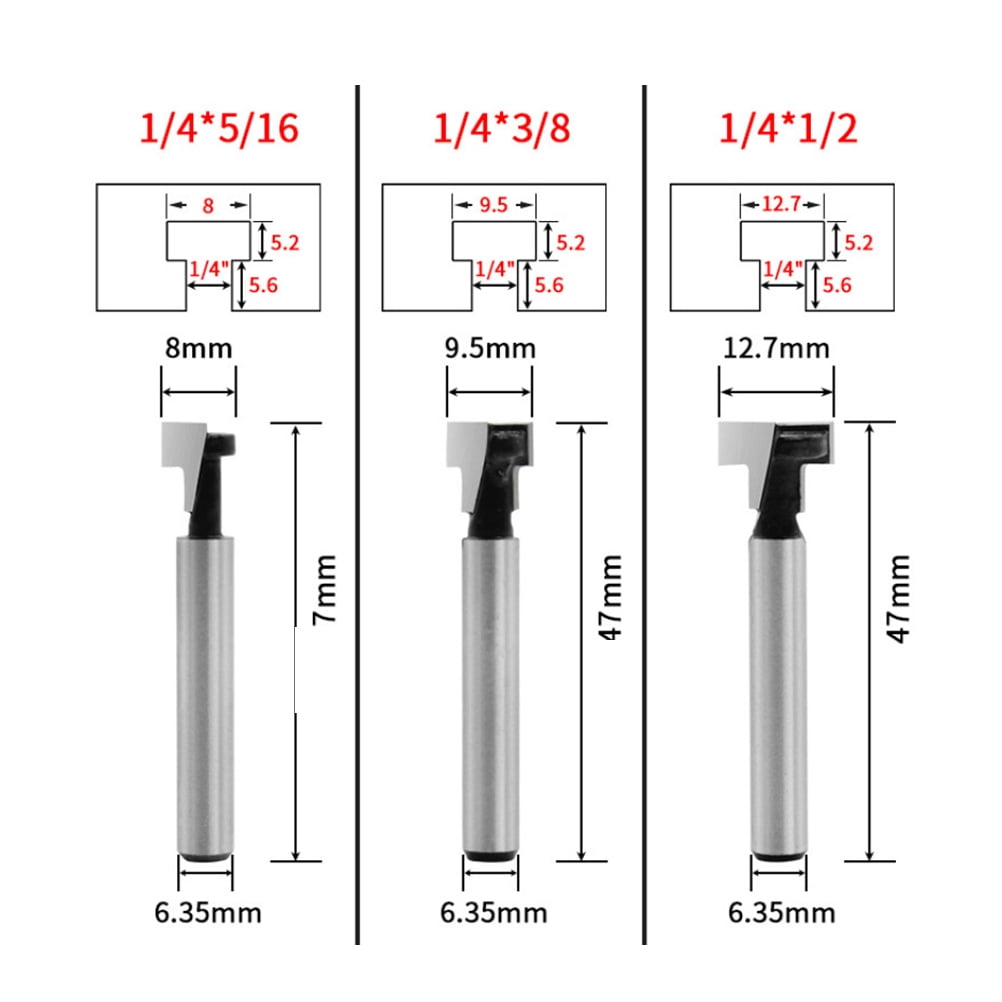 Router Bits Set Router Bit Silver 3Set Woodworking Tool Size 4 Silver