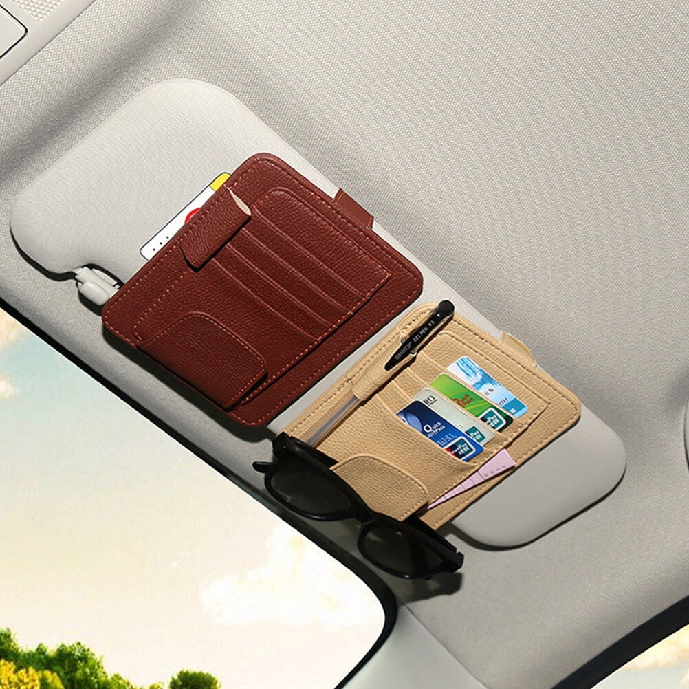 automotive sunglass holder Visor Organizer Black Organizing Driving 1Pack 15.00X12.50X0.60CM Black