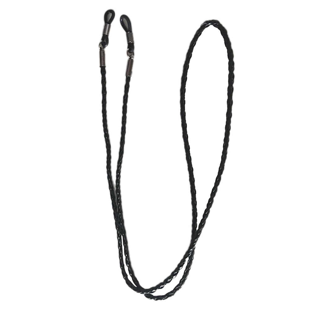 Eyeglasses Holder Strap Cord Leather Eyeglasses String Holder Chain Necklace Glasses Cord Lanyard Eyeglass Retainer for Men Women Kids(Black) 70.00X0.22X0.22CM Black