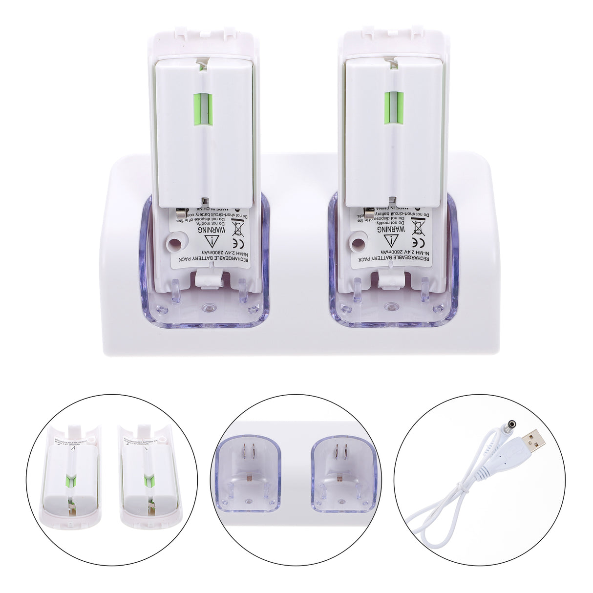 VR Controllers Rechargeable Batteries and Charger White ABS 1 Gaming Accessories 12.5X5.99cm White