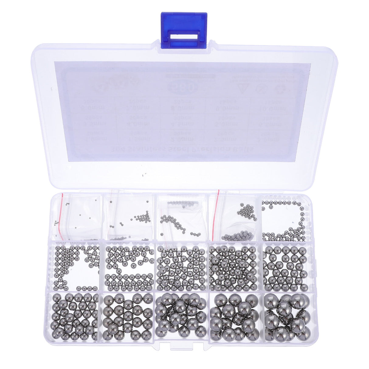 Bearing Steel Ball Assortment 580Pcs Round Easy Installation Mechanical Components 1X1X1CM Silver