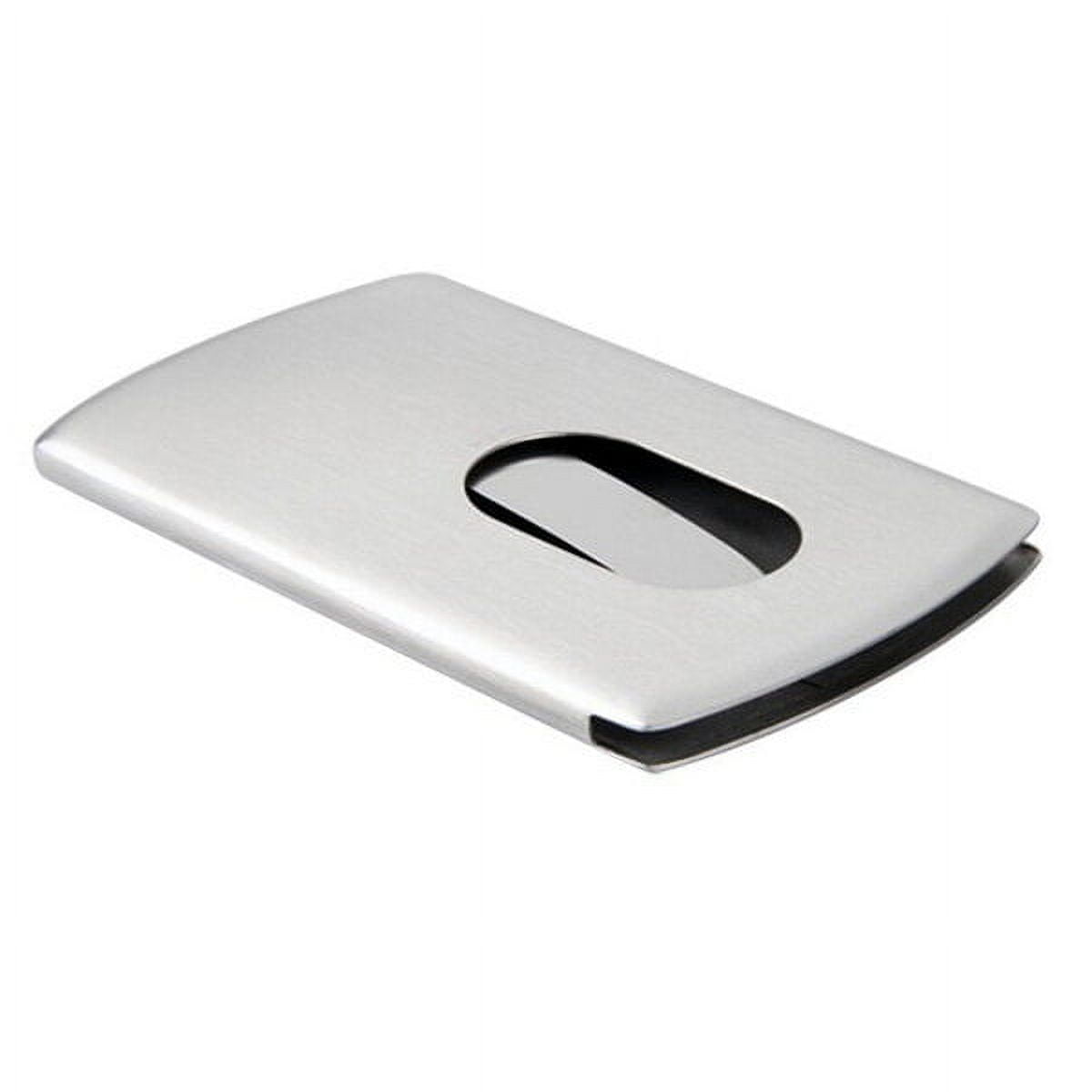 2 Stainless Steel Wallet Credit Holder Portable Slide Out Credit ID Holders for Men ( Silver ) Silver