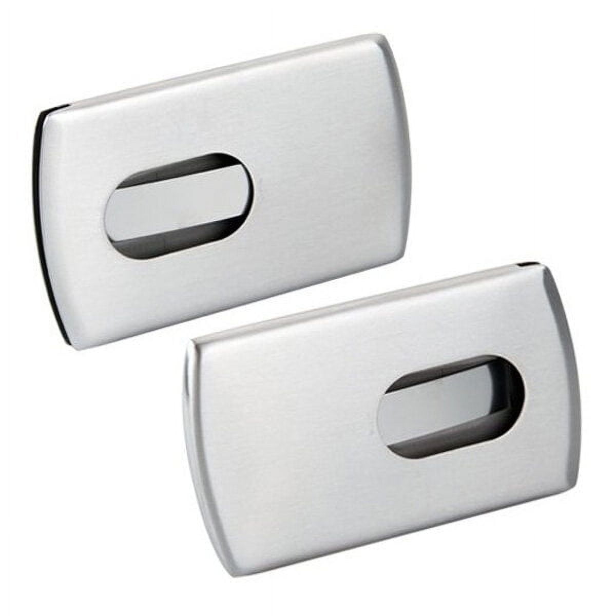 2 Stainless Steel Wallet Credit Holder Portable Slide Out Credit ID Holders for Men ( Silver ) Silver
