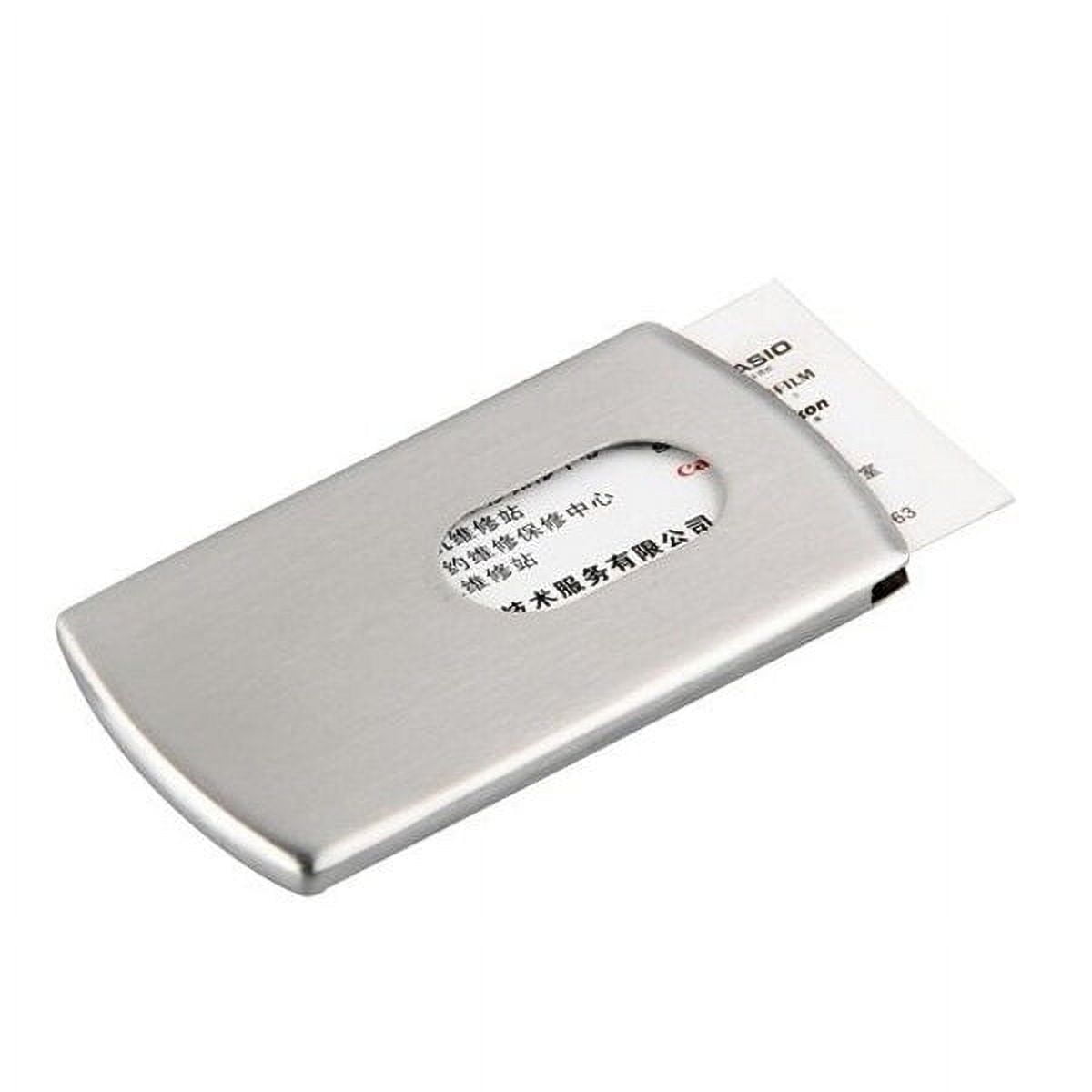 2 Stainless Steel Wallet Credit Holder Portable Slide Out Credit ID Holders for Men ( Silver ) Silver