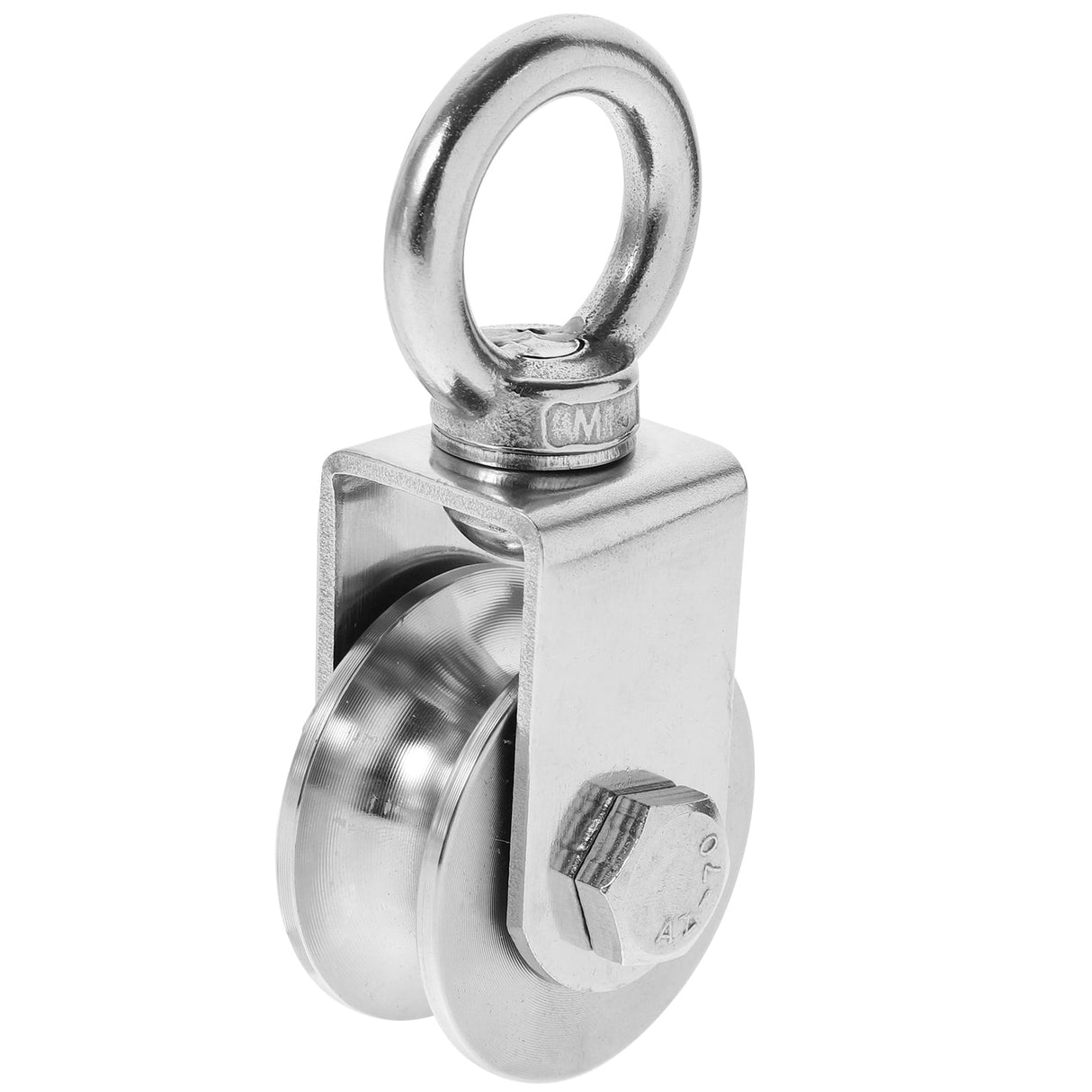 Heavy Duty Traction 201 Stainless Steel Swivel Pulley Silent U Type Cable Pulley 10.7X4.8X4.5CM Silver