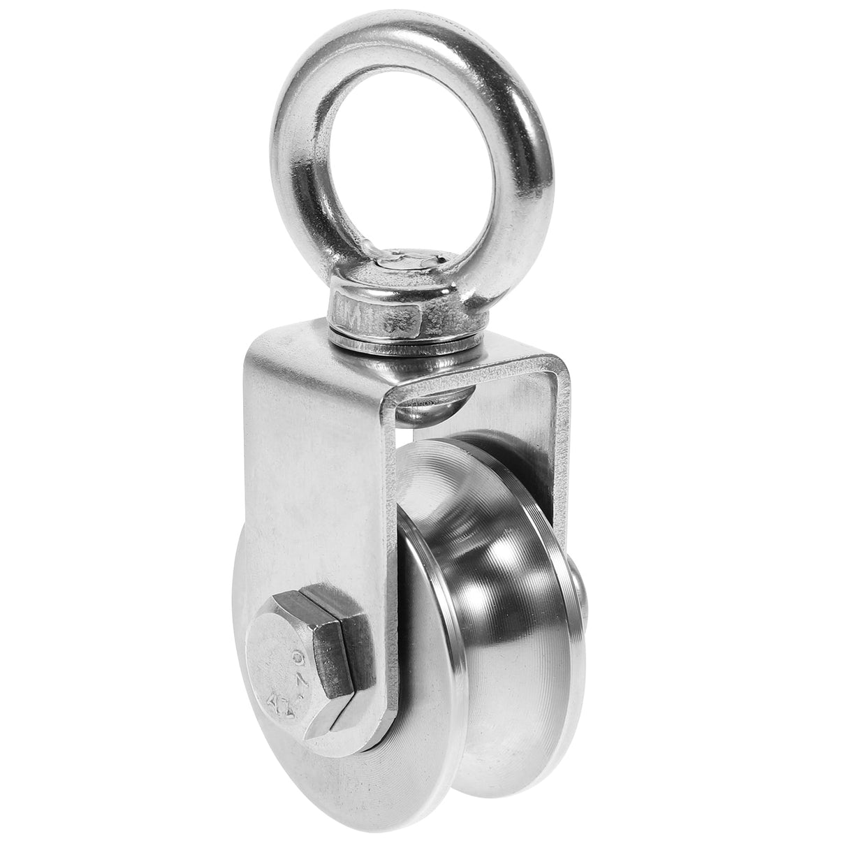 Heavy Duty Traction 201 Stainless Steel Swivel Pulley Silent U Type Cable Pulley 10.7X4.8X4.5CM Silver