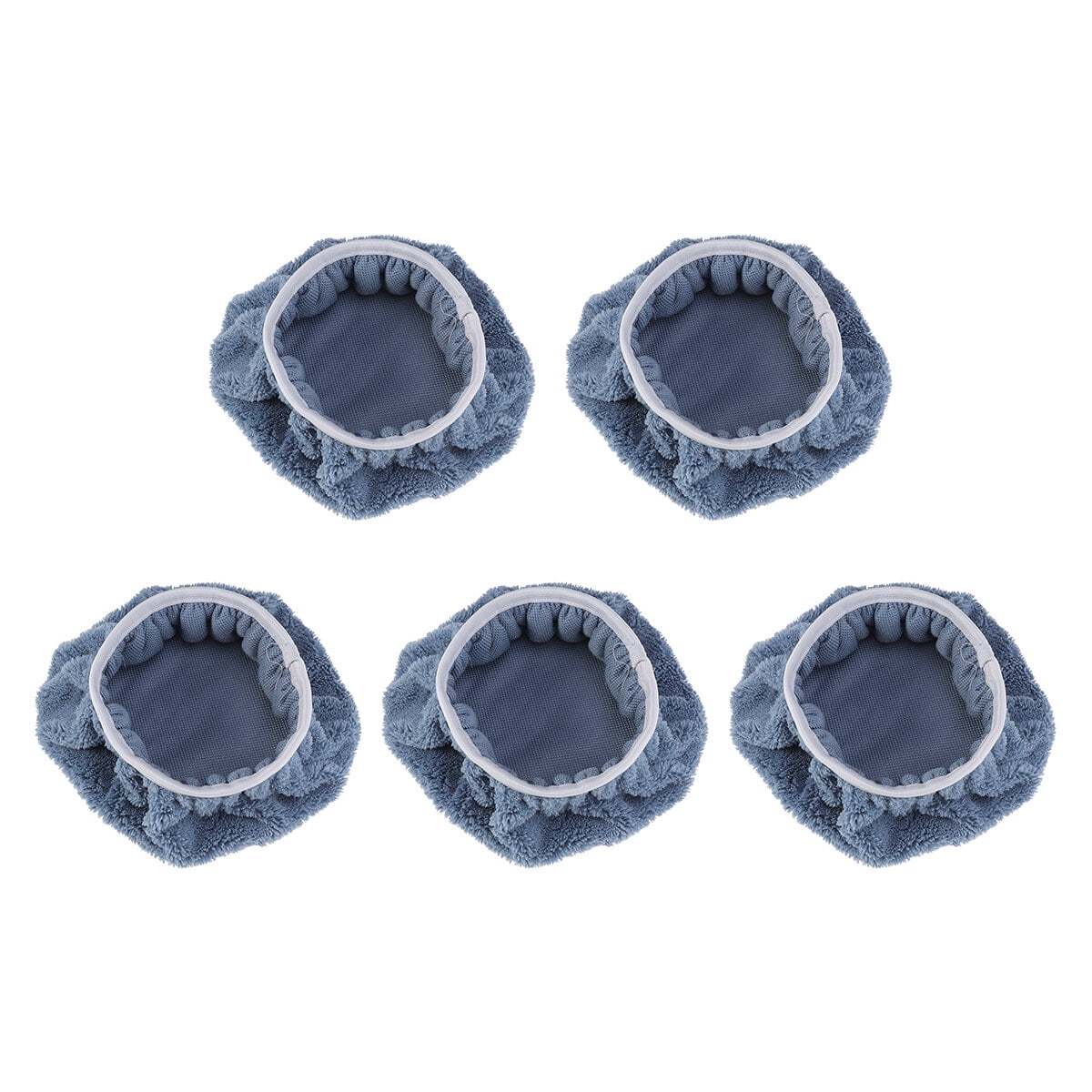 5 PCS Car Polishing Waxing Coral Fleece Bonnets Pads - 9-10 inch (Grey) Grey