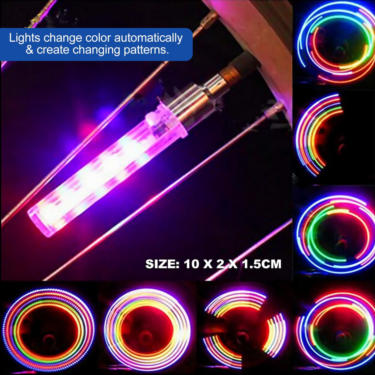 Cycling Lights Flash For Outdoor Activities 1 Pair 10 X 1.5Cm