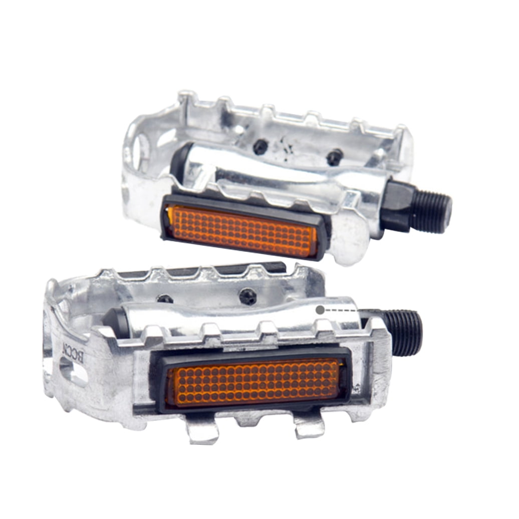 Worgeous 1 Pair of Silver Aluminum Alloy Mountain Bike Pedals with Anti slip Spikes