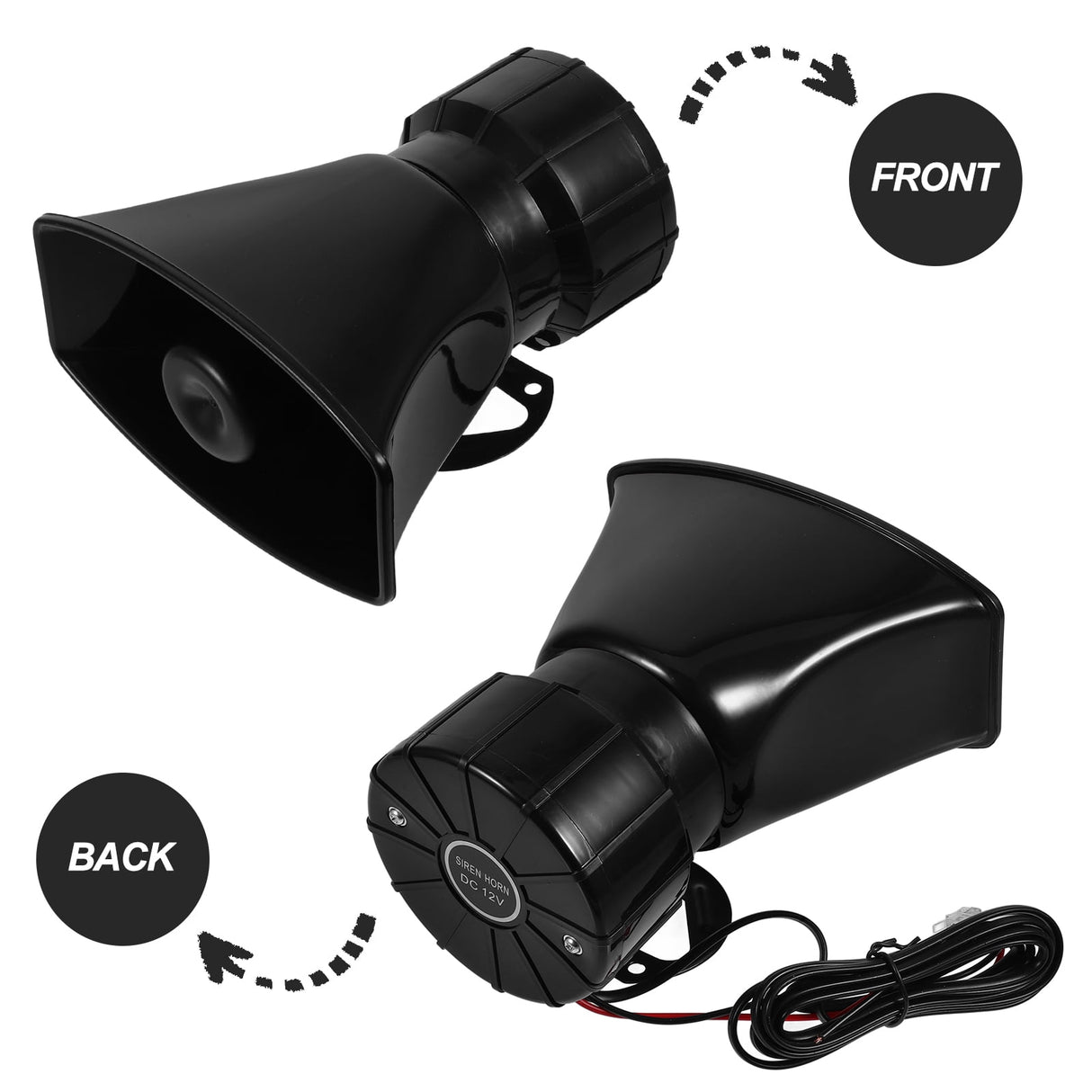 Horn Sounds Maker With 7 Sounds Black 1Pcs 7 Sounds Black
