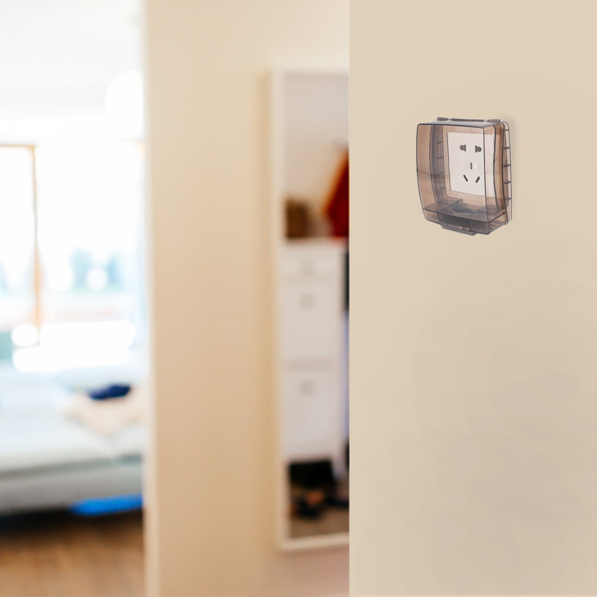 2 Sets Protection Box Wall Plate Cover Waterproof for Kitchen Bathroom Outdoor Wall Socket Pulg Covers Lids 12.7X10.7X5.2CM Black