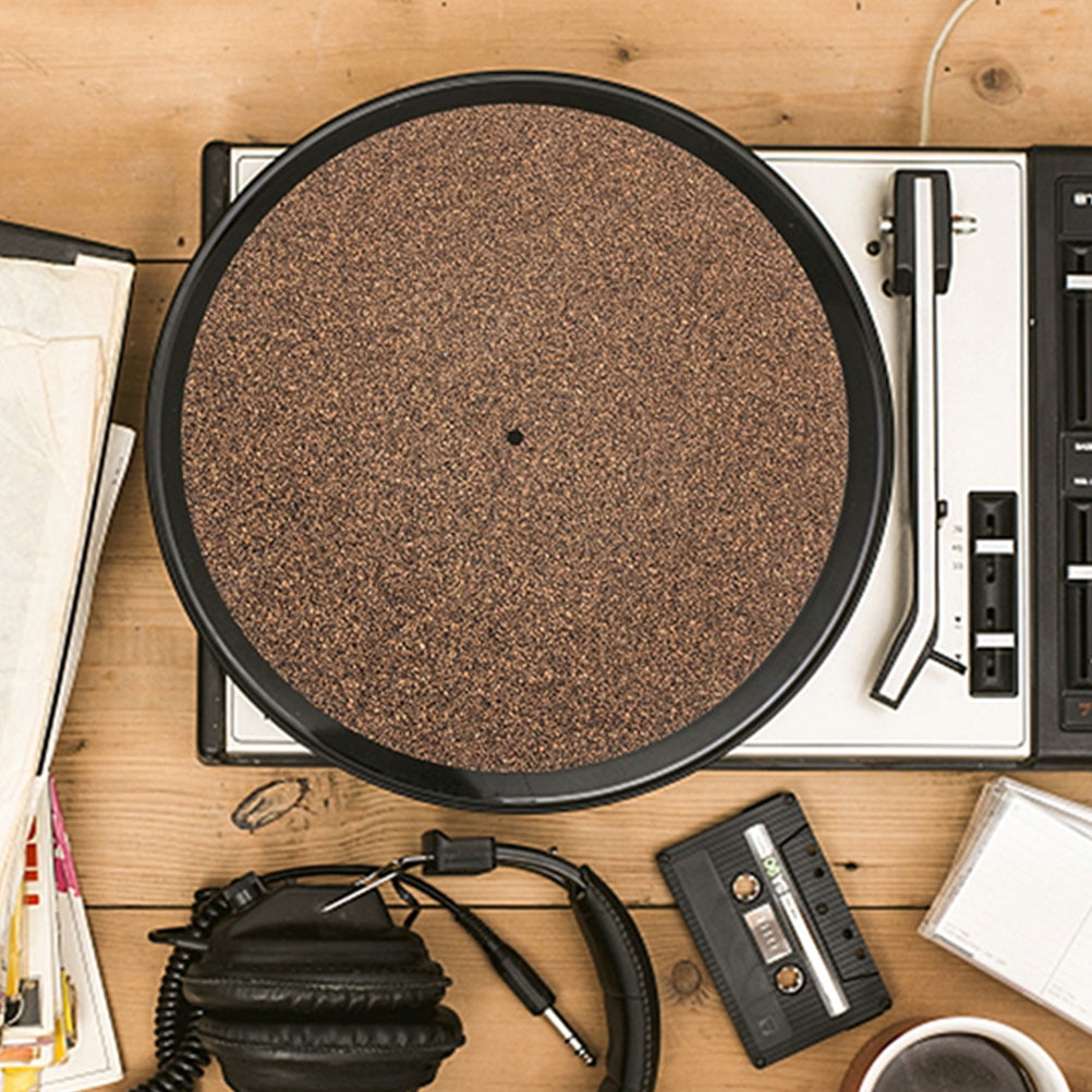 2Pcs Turntable Mat Cork Turntable Mat Cork Non-Slip Anti-Static Cork Mats Music Supply 29.70X29.70X0.10CM Brown