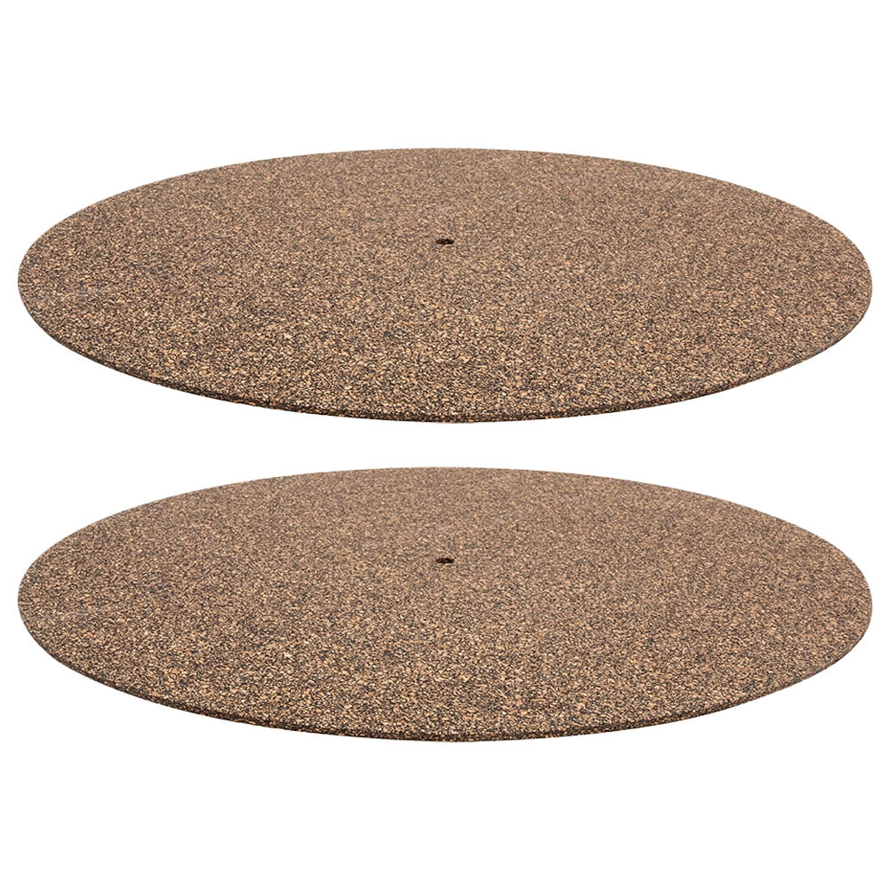 2Pcs Turntable Mat Cork Turntable Mat Cork Non-Slip Anti-Static Cork Mats Music Supply 29.70X29.70X0.10CM Brown