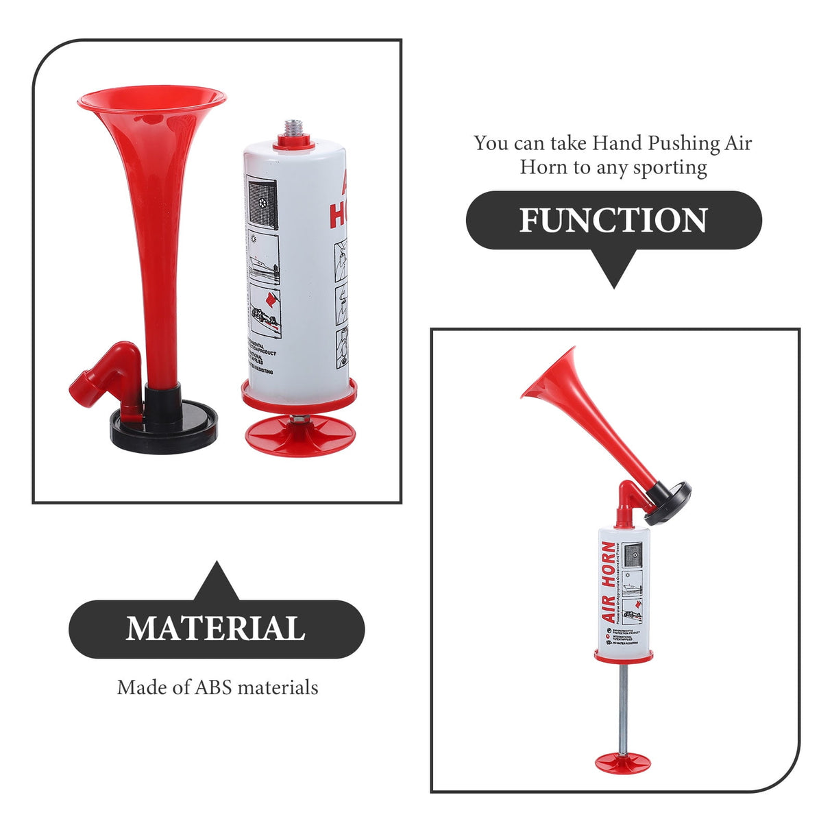 Horn Sounds Maker Red Abs 1Pack 34X5Cm