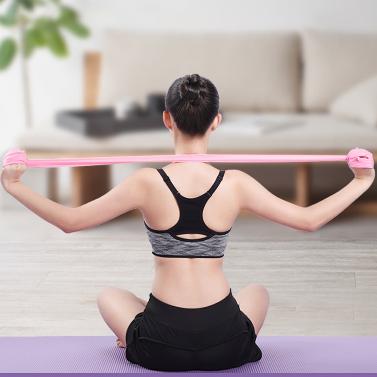 Worgeous 3 Pcs Yoga Elastic Band Resistance Bands Fabric Stretching Strap Fitness