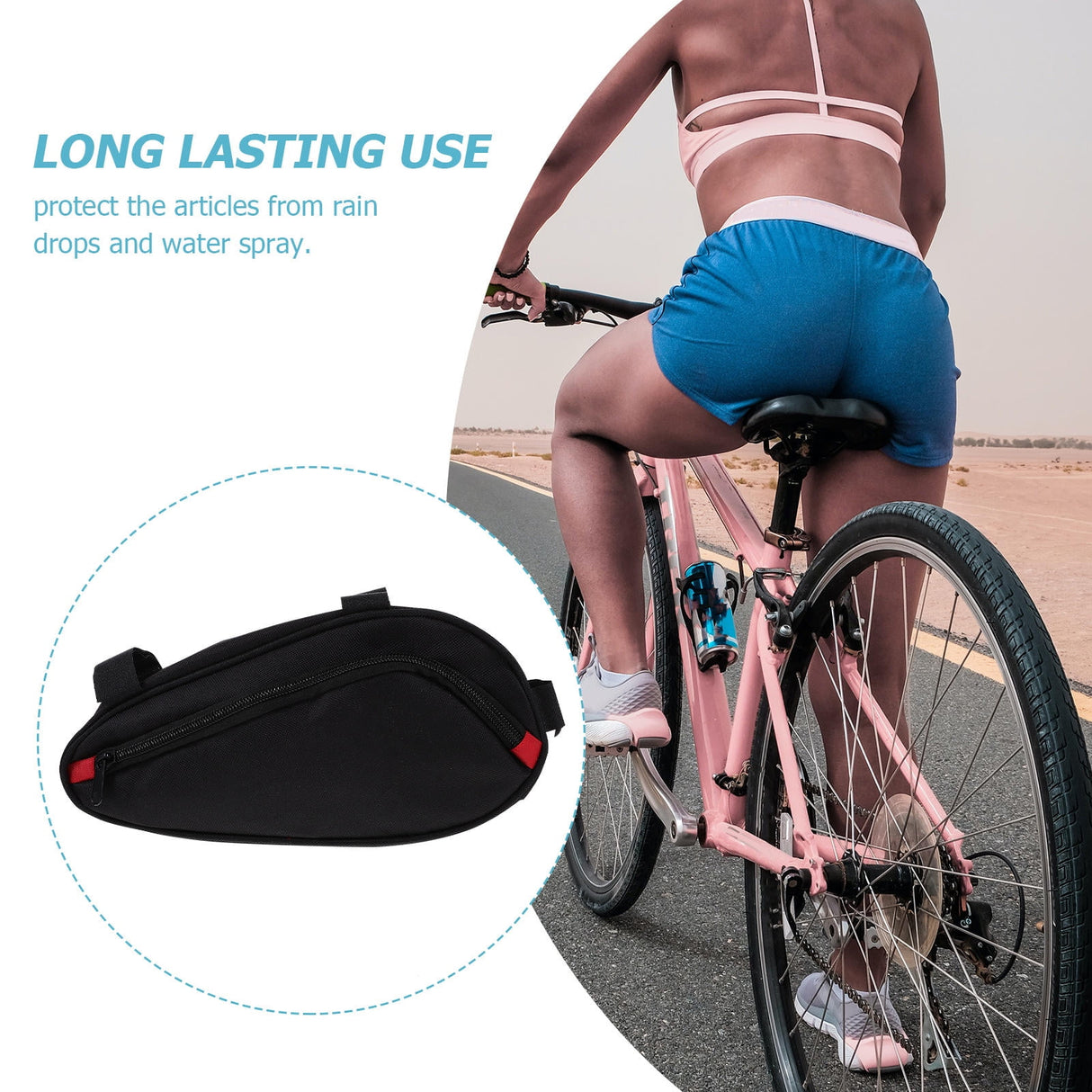 Bike Triangle Handlebar Bags Black Waterproof 1Pcs 9.84x4.33x3.14in