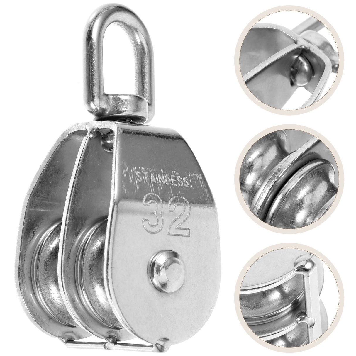 Cable Weight Pulley System Silver for Transportation Equipment 1Pcs 3.5In