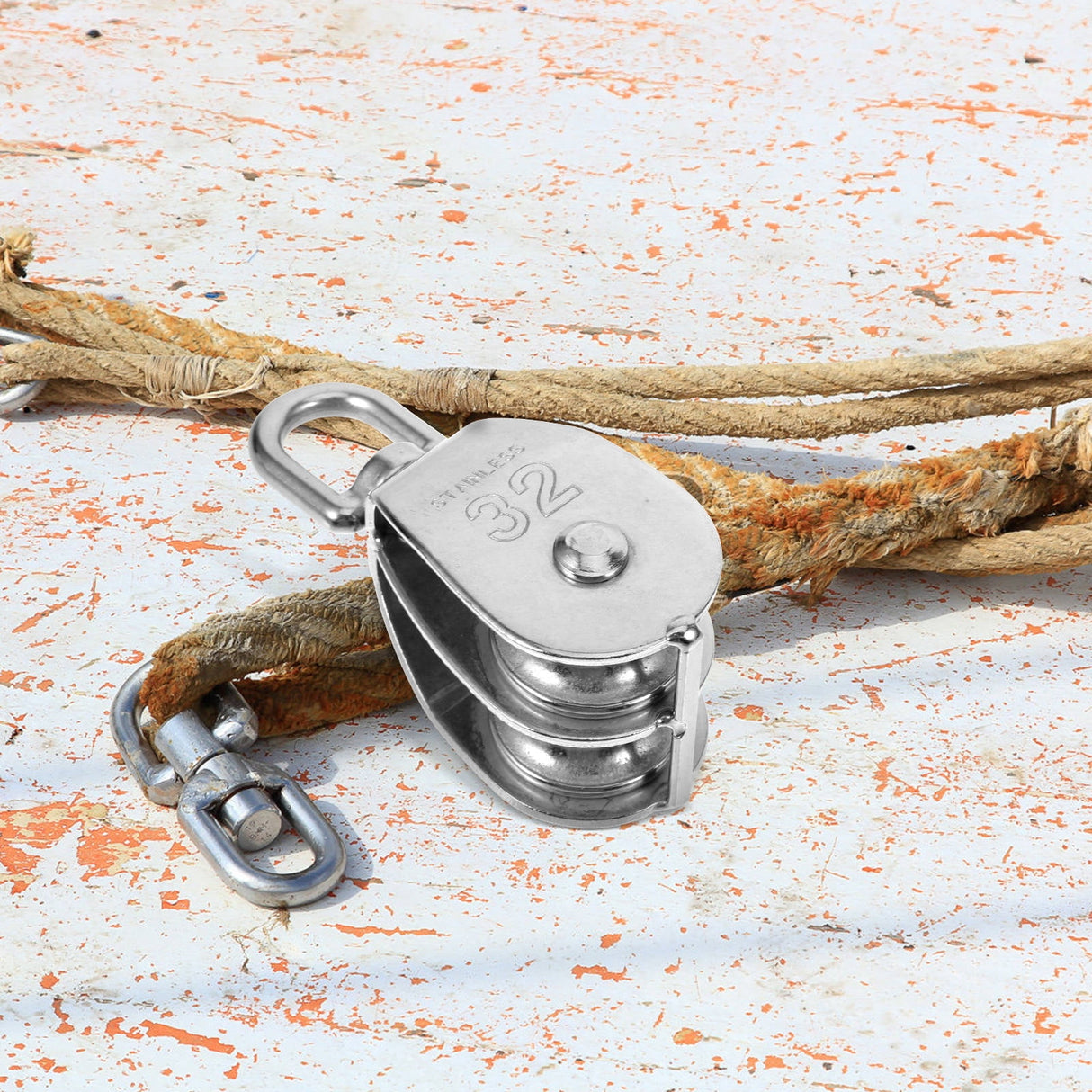 Cable Weight Pulley System Silver for Transportation Equipment 1Pcs 3.5In